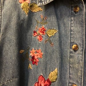 Denim embroidered